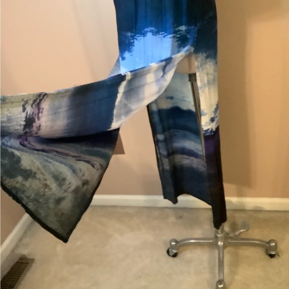 Motel Rocks Urban Outfitters Black Blue Purple Sunset watercolor Maxi Dress LG. - Picture 3 of 12